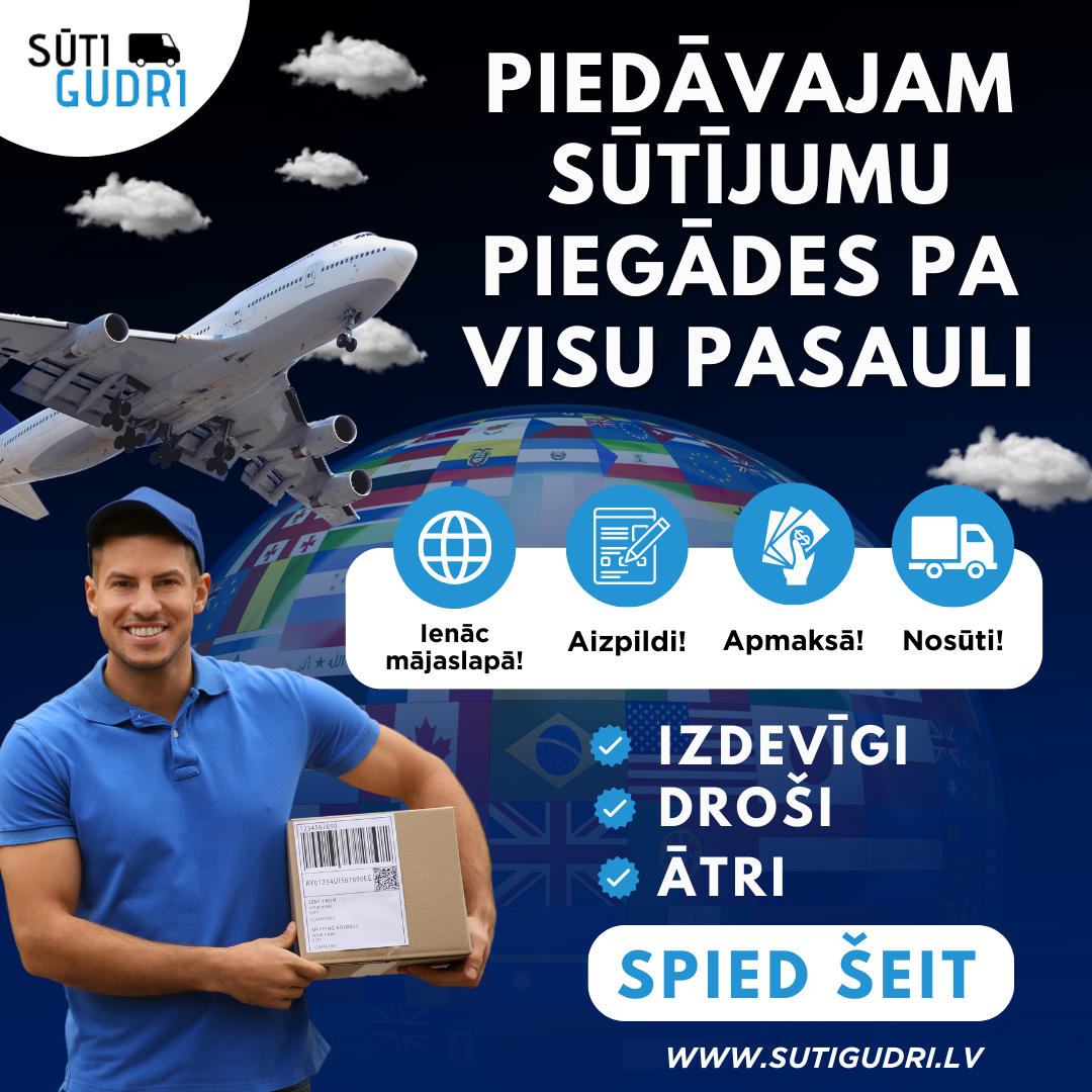 Sūtījumu piegādes pa visu pasauli