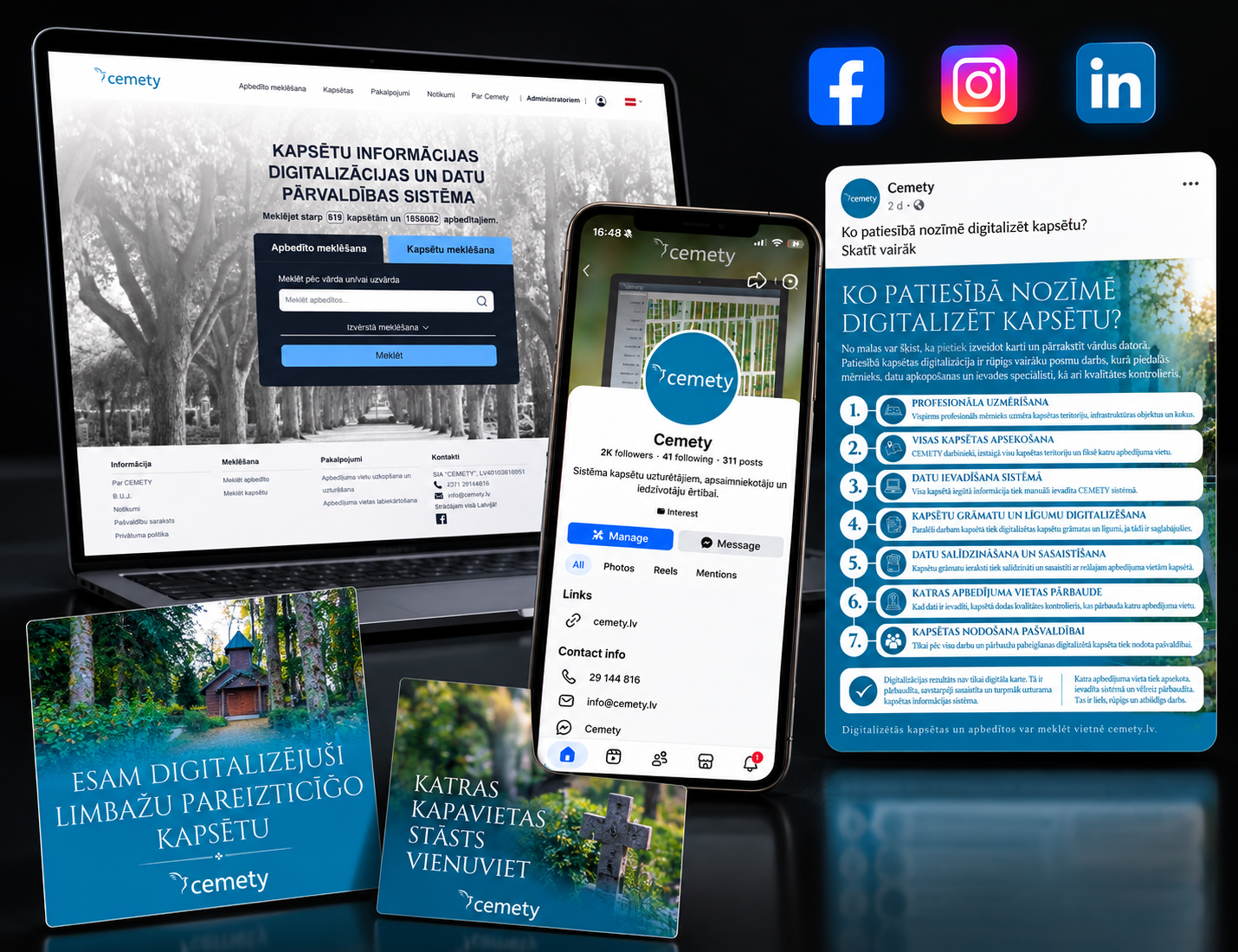 Cemety sociālo tīklu un digitālā satura komplekts