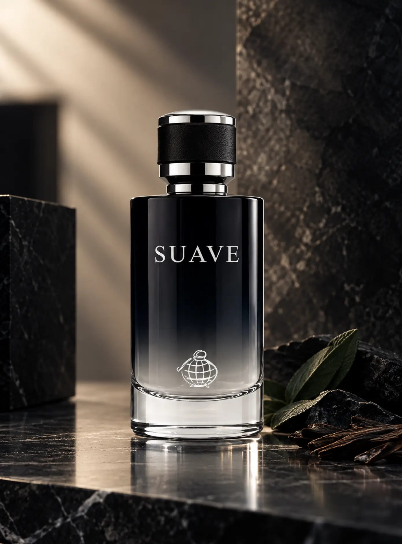 AI ģenerēts produktu attēls — Suave parfīms