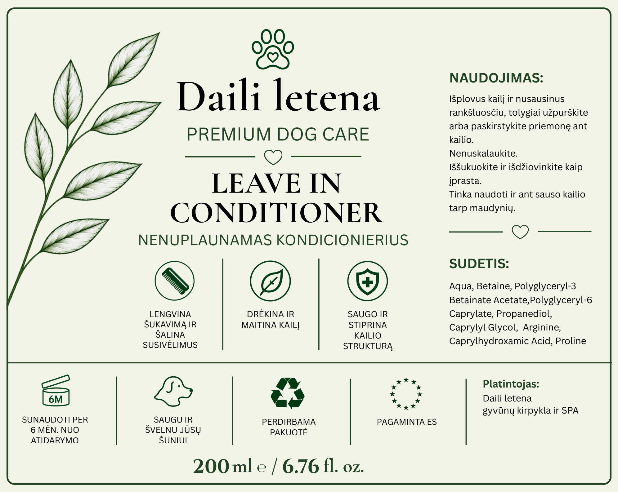 Daili letena kondicioniera etiķete